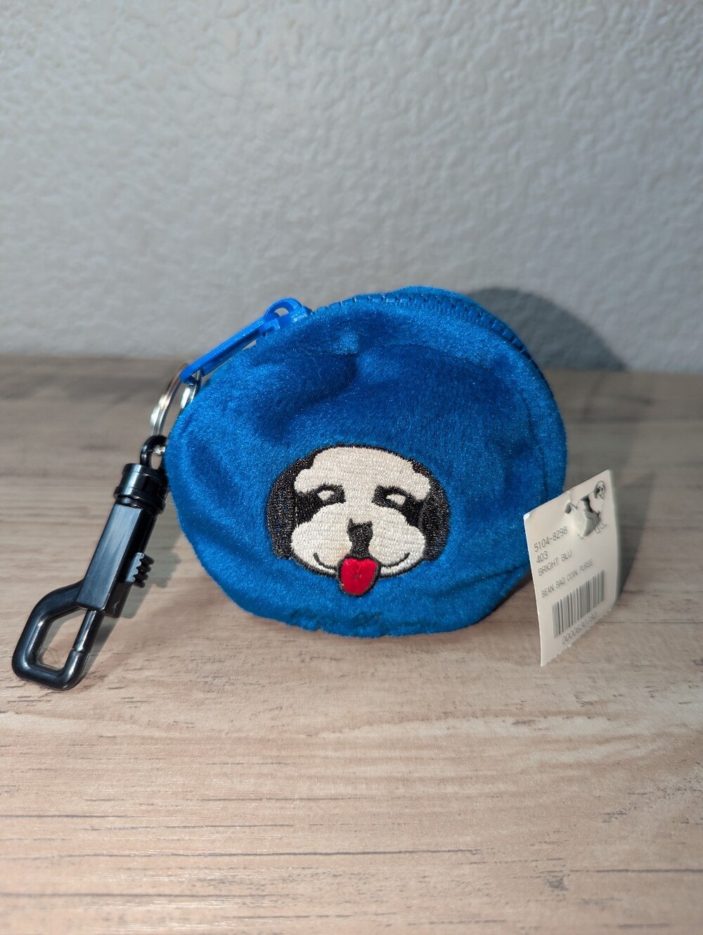 Big Dogs Plush Mascot Key Ring Coin Purse Pouch NWT Blue Vintage